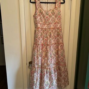 fab'rik White and Pink Floral Dress